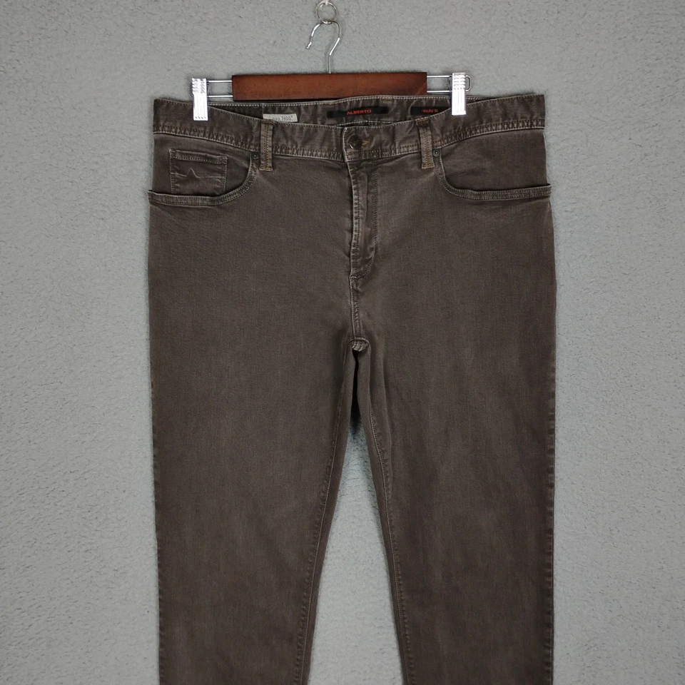 Pantalones de mezclilla Alberto para hombre 36x32 gris pipa DS doble FX ajuste regular lujo T400 elásticos Foto 3 de 4