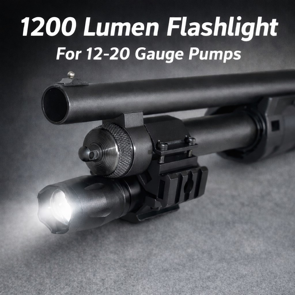 1200 Lumen Flashlight with Magazine Tube Mount for Mossberg 500