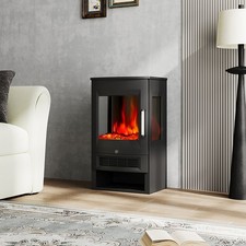 1800W Electric Fireplace 3-Sided Log Burning Flame Effect Stove Fire Heater WiFi