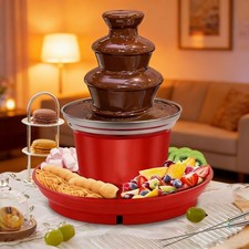 350ml Schokoladebrunnen,3 Etagen Schokobrunnen, Schokofontäne mit Serviertablett