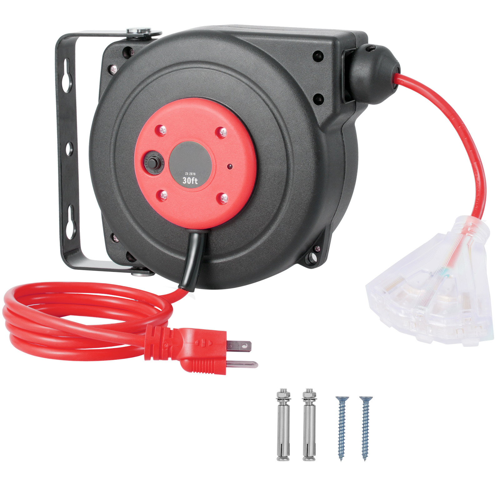 Retractable Extension Cord Reel Power Cord Reel 30FT 16AWG/3