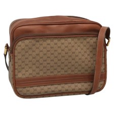 GUCCI Micro GG Supreme Shoulder Bag PVC Beige Gold 001 115 5443 Auth bs27554