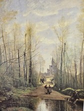 Lithograph Print impressionism Erinnerung-an-Marissel-Jean-Baptiste-CamilleCorot