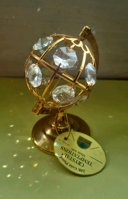 SWAROVSKI KRISTALL GLOBUS WORLD 24K VERGOLDET VON SPECTRA CRYSTAL TEMPTATIONS