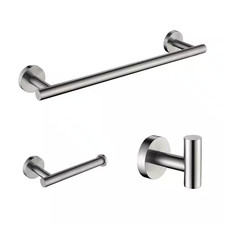 3-Piece Stainless Steel Bath Hardware Set Wall Mount with Hand Towel Holder in B