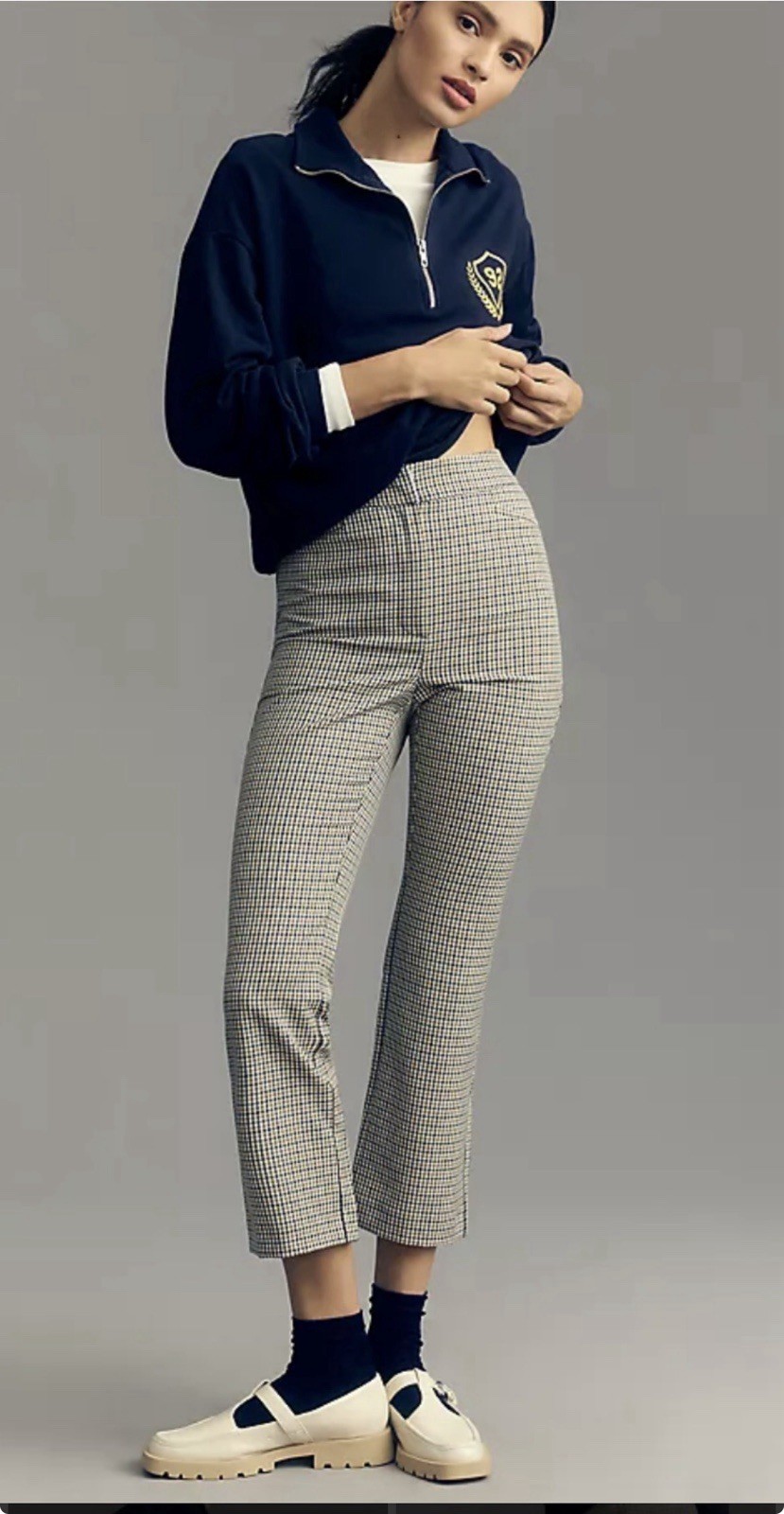 Maeve Martin Anthropologie Cropped Houndstooth Trouser NWT Size 16