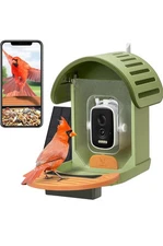VINGUYS® Bird Feeder with Camera, 2.5K UHD Smart Bird Feeder Camera Green
