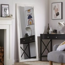 Leaner Mirror Highbury Rectangular with Antique White Frame- H 165cm x L 74cm