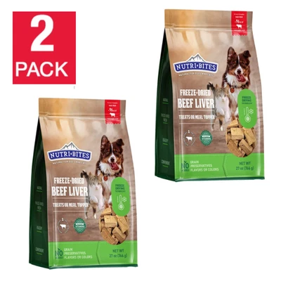 Canature Nutribites Freeze Dried Beef Liver Dog & Cat Pet Treat 27 oz, 2 PACK