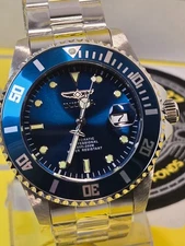 Invicta Pro Diver Automatic 44mm Men's Watch Silver w/ Blue Dial Stunning!