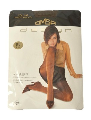 OMSA Women's 80 Denier Reversible Pattern Tights Two Tights in One Item 