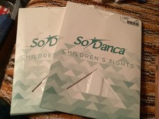 So Danca Children  s Size T/S Dance / Ballet Tights White Footed TS73 Lot Of 2