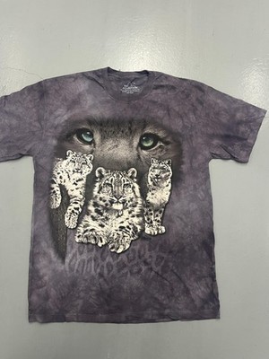 The Mountain Shirt Mens Large Purple Snow Leopard Big Cat Wildlife Graphic Tee