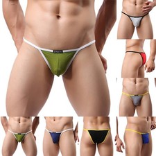 New Arrival Men's See Through Thongs T Back Pouch Underwear Mesh Briefs