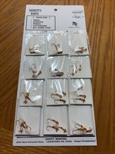 Card Of 36 Lockett’s Hair Jigs Darts NOS 1/32 oz WWW330 Gold Head White