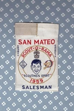 SOR San Mateo Cty Co -Mint-  Scout-O-Rama 1959  Woven   Salesman