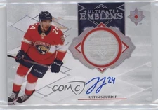 2023-24 Ultimate Collection Emblems Rookies Justin Sourdif #UE-SO Rookie Auto RC