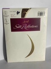 Hanes Silk Reflections Non Control Top Barely There Pantyhose 716 Sz CD 