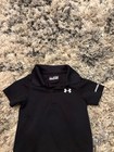 Boys Under armour bodysuit size 6-9 months black short sleeve w/collar heatgear  — photo 2