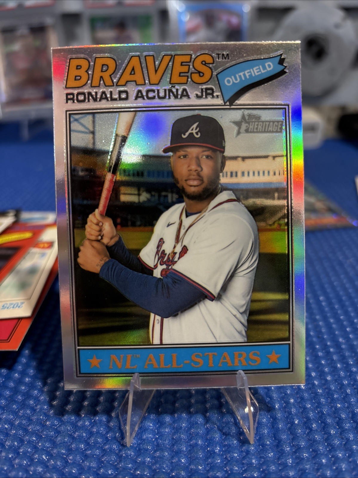 2026 Topps Heritage Chrome Ronald Acuna Jr.  All Star SILVER REFRACTOR SP #55