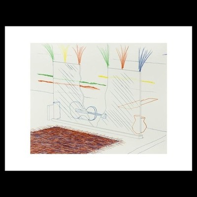David Hockney - On It May Stay His Eye, from The Blue Guitar (1976) Art Card