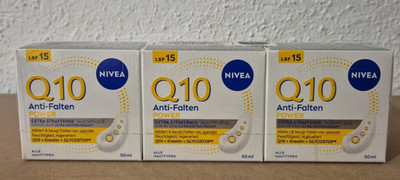 3x NIVEA Anti Falten Gesichtscreme Q10 Power LSF 15, 3x 50 ml