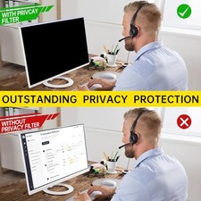 DEJIMAX 2-Pack 27" Computer Privacy Monitor Anti-Blue Light Blocked - Blue/Clear