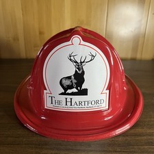 De colección The Hartford Junior Fire Marshal Niños Rojo Plástico Bombero Sombrero Gorra