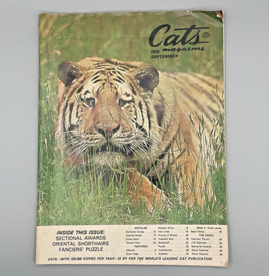 Cats Magazine Sept 1976 Blake Smith Tiger Cover CFA Awards Breeder Ads Pedigree
