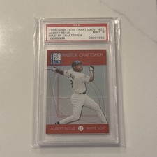 1998 DONRUSS ELITE MASTER CRAFTSMEN REFRACTOR ALBERT BELLE #33/100 PSA 9 MINT