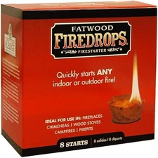 Better Wood Products Fatwood Firedrops Firestarters, 1 Count (Pack of 1) 
