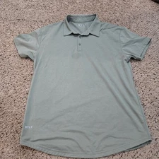 BYLT Polo Shirt Mens Large Green Drop Cut Short Sleeve Lux Golf Stretch Casual