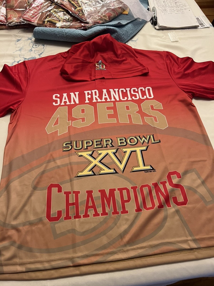 San Fransisco 49ers Super Bowl 16 Champions NFL Hoodie Tee Size Mens Large