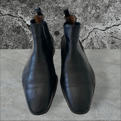 Paul Smith Leather Boots Falconer 489739 Black Shoes Men's Size 8