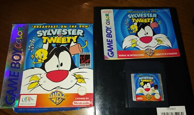 Sylvester and Tweety Game Nintendo Gameboy Color Game Breakfast on the run GBA...