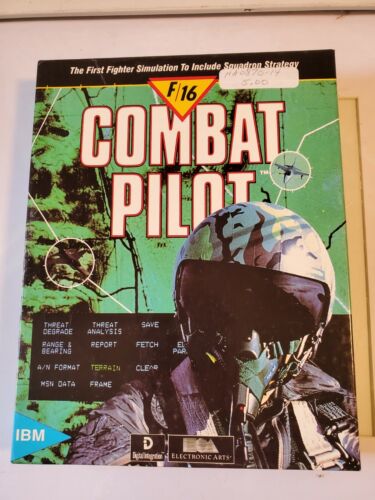 F/16 Combat Pilot Electronic Arts IBM 64 128 C64 C128 Disk, Box, Manual - Afbeelding 1 van 2