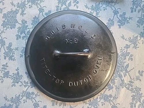 Griswold Large Logo #9, 11" Cast Iron Dutch Oven Lid 2552, Restored