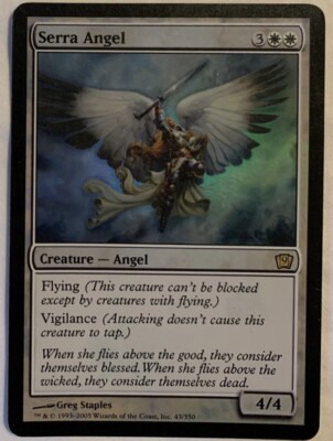 holographic magic the gathering cards Serra Angel Holographic Magic the Gathering Card