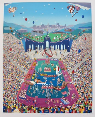 Melanie Taylor Kent LET THE GAMES BEGIN Hand Signed Serigraph 1984