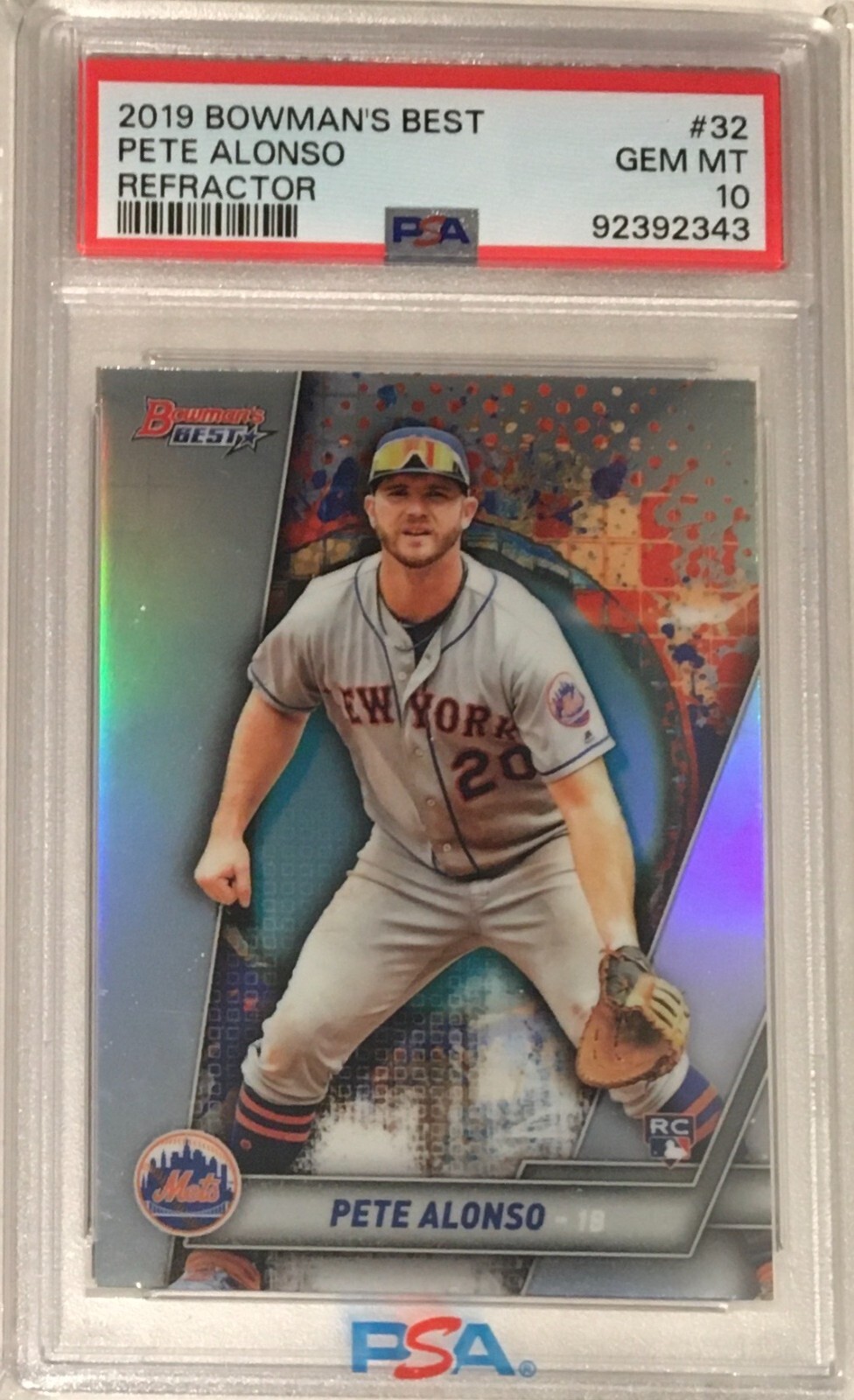 2019 Bowman's Best PSA 10 Pete Alonso REFRACTOR RC New York Mets Rookie Card #32