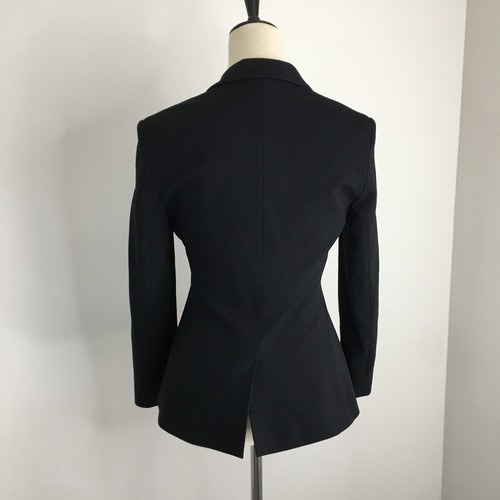 THEORY Womens sz 4 Black Ruffle Hem Long Sleeve One Button Blazer Jacket - Picture 7 of 9