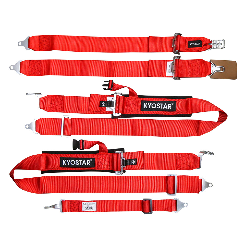 RED 3'' Race Car Seat Belts 5Point SFI 16.1 Safety Harness polyest