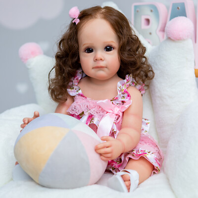 55CM Full Body Silicone Vinyl Reborn Dolls Girl Princess Toddler Newborn Doll