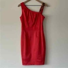 Nine West Y2K beaded One Shoulder dress satin cocktail Event preppy. Size 8