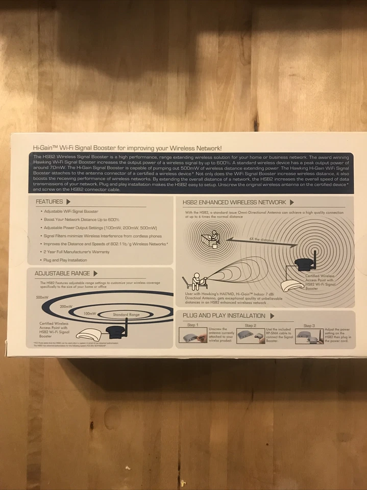 Hawking Technology HSB2 HiGain Signal Booster / WiFi Signal Booster ,NEW - Image 2 of 4
