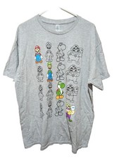 Nintendo Super Mario World Kart Gray Mens Vintage T-Shirt NWOT