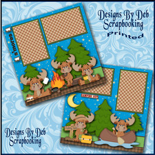 CAMPING MOOSE Premade Scrapbook Pages paper printed layout DBDS