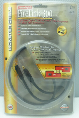 Monster Cable FireLink 300 IEEE 1394 4 pin to 4 pin 1 meter Digital/video cable