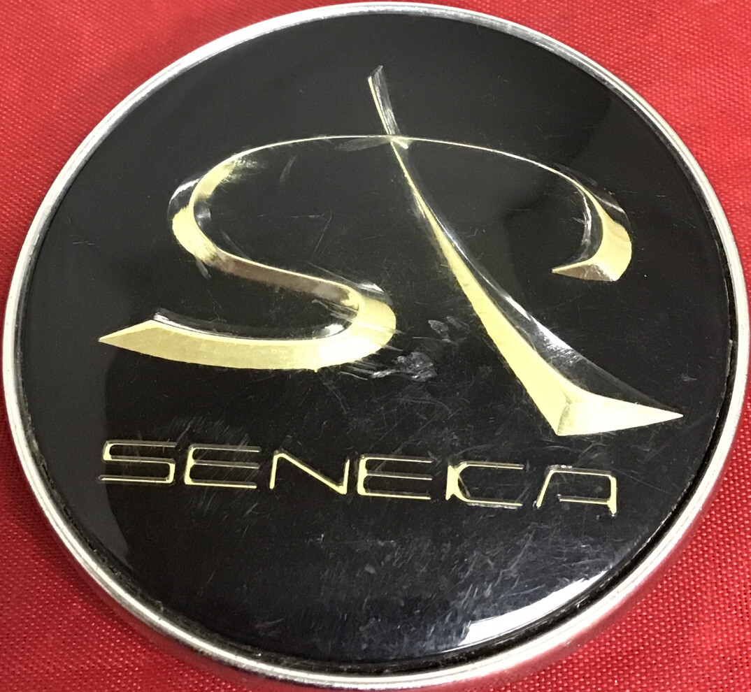 ONE USED SENECA SSR WHEELS BLACK/GOLD CENTERCAP S5R 2 12629