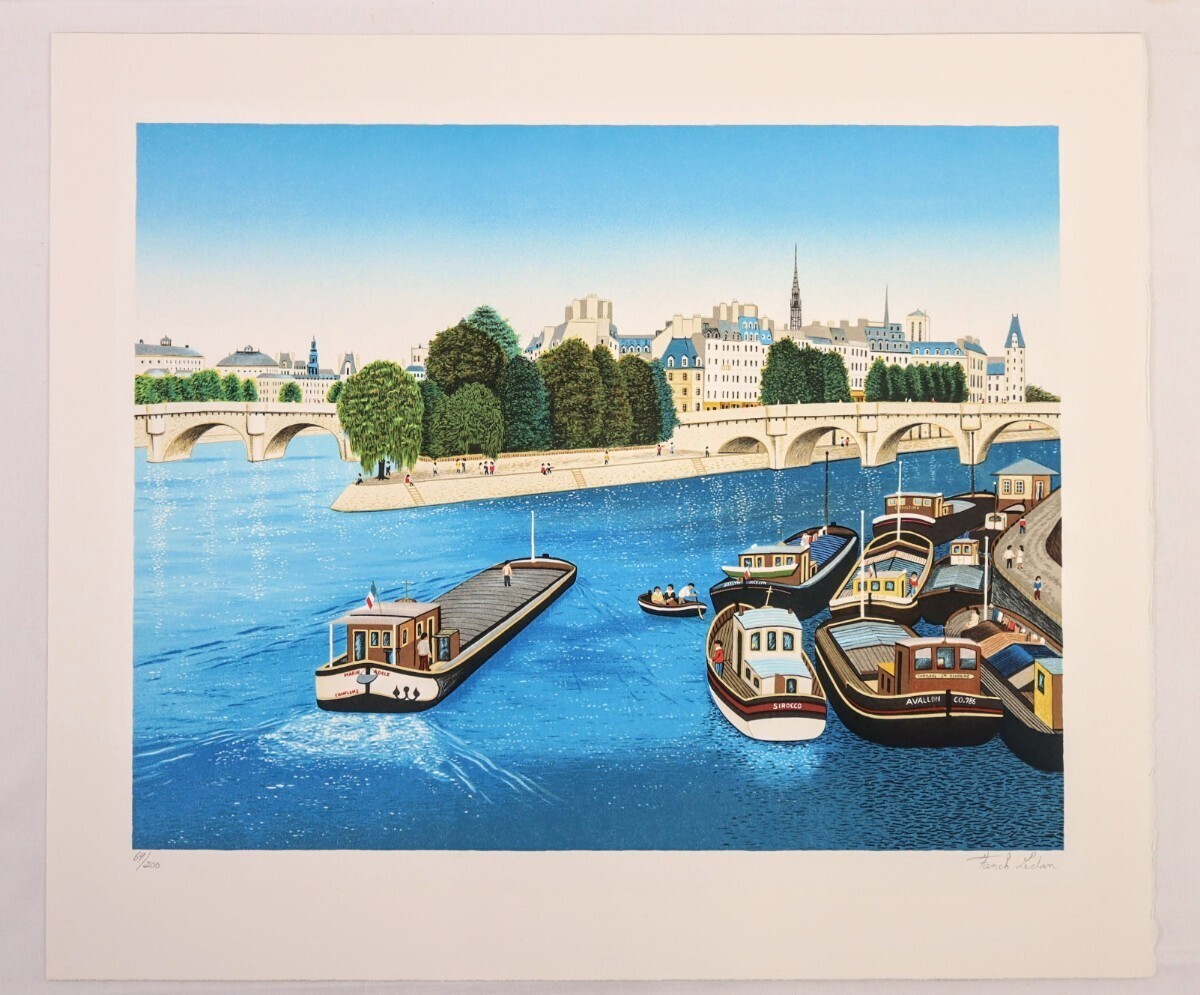 Fanch - 日本 リトグラフ ledan Etsy 版画 風景画 Ledan)セーヌ川